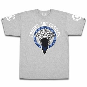 Crooks & Castles Men's Greco Bandido Graphic Tee T-Shirt - Heather Grey